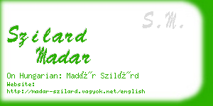 szilard madar business card